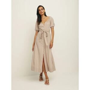 Reformation Roland Dress Anzo Check Midi Gingham Size Small New